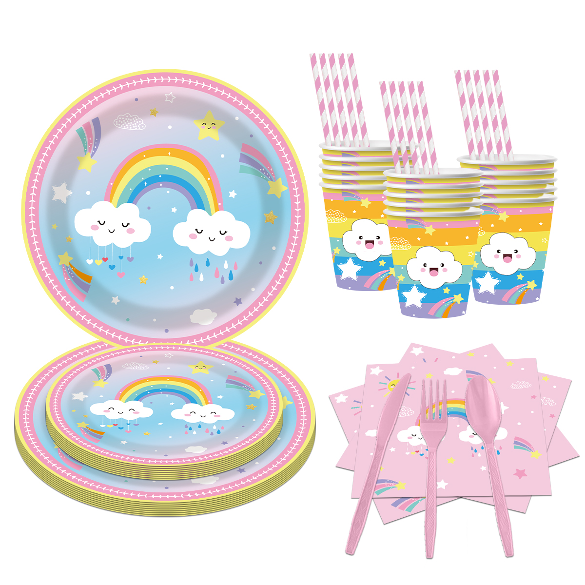 Tema arcoíris para 10 personas