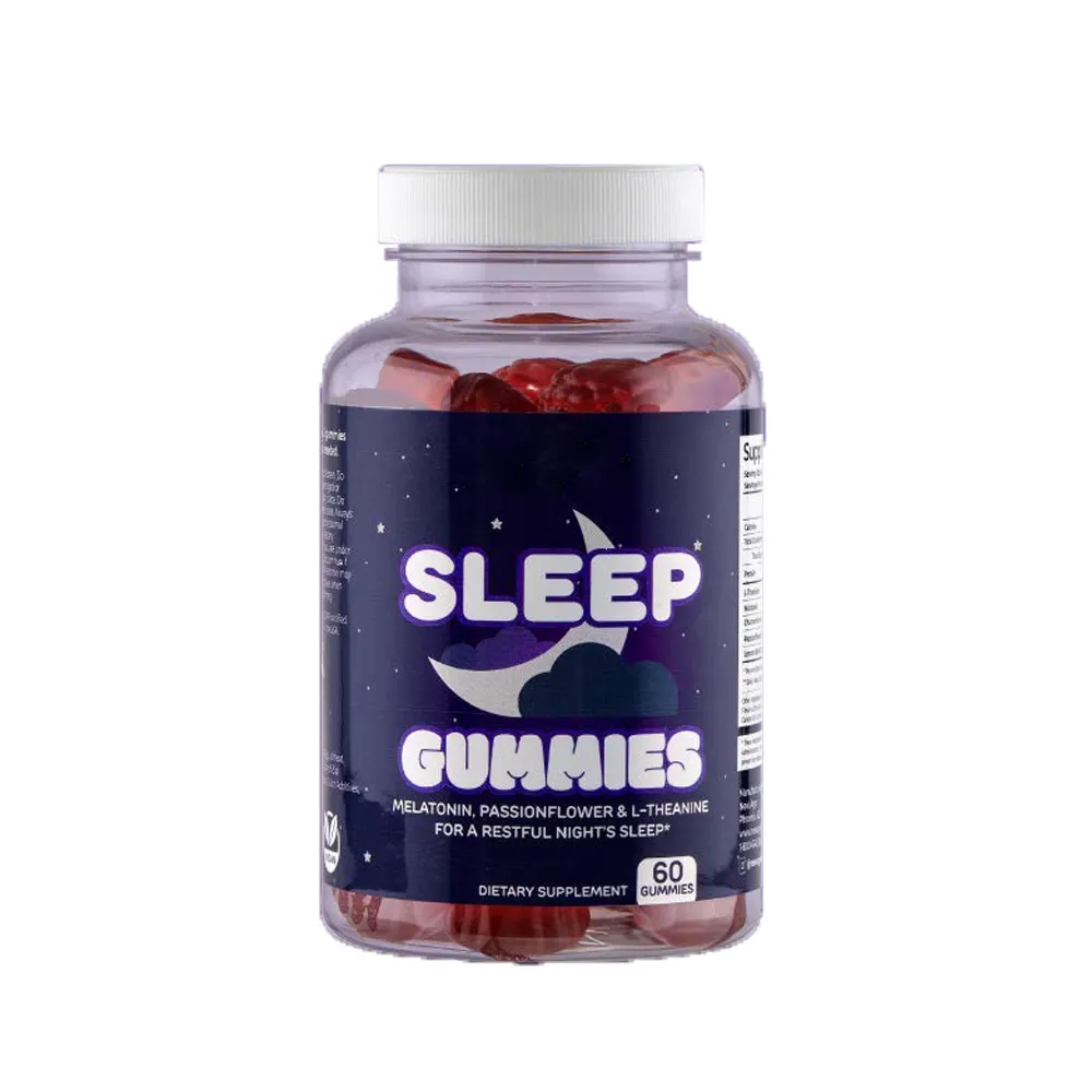 Private Label Natural Flavor Sleep Melatonin Gummies with L Theanine Helps You Fall Asleep Faster