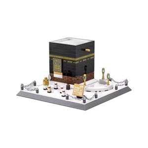世界的に有名な大モスクAl-Haram 3DペーパーパズルDIYは、木製のKaabaの独自のおもちゃモデルを組み立てます