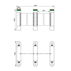 Eingang automatische Sicherheit kleine Schaukel Drehkreuz Barriere schnelle Geschwindigkeit Tor Schwenk barriere QR-Code Drehkreuz mit Zugangs kontrolle - Product Image 6