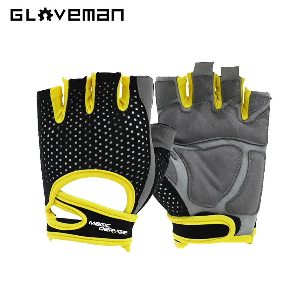 Gloveman luvas sem dedos para ciclismo, luva esportiva respirável resistente à metade dos dedos para atividades ao ar livre, bicicleta, ciclismo, equitação, vibração
