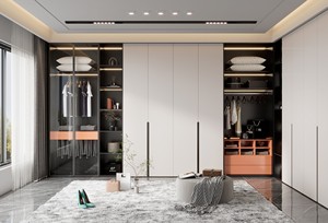 Grande armoire double de luxe autoportante Ensemble complet pour chambre à coucher Miroir Tiroir Porte-manteau Dressing Mobilier Hôtel - Product Image 4