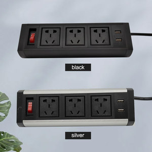 定制台式电源插座，带2个USB 3路插头4个插座台式夹电源板会议插座，带4个USB a输出端口 - Product Image 3