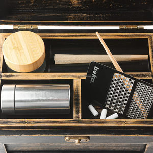 Lớn Sang Trọng Cổ Điển Màu Đen Grey Trượt Bằng Gỗ Lưu Trữ Hộp Lớn Stash Hộp Và Hộp Đồ Trang Sức Với Nắp, Có Thể Tháo Rời Chia - Product Image 5