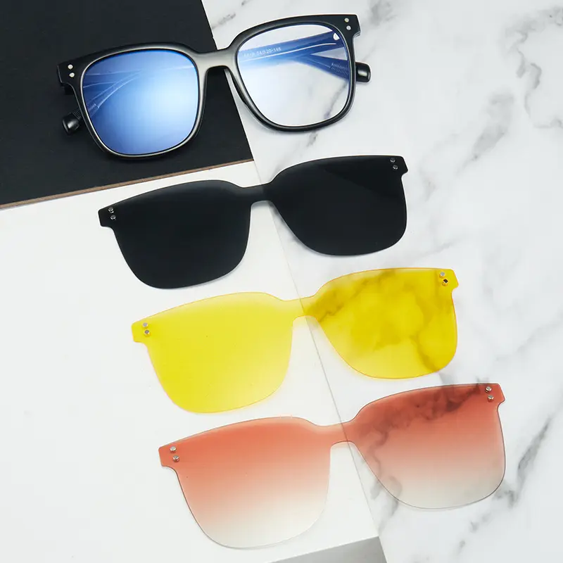 클립 온 PC 클래식 하이 퀄리티 편광 자기 광학 안경 신상품 남여 공용 도매 패션 야외 플라스틱 선글라스