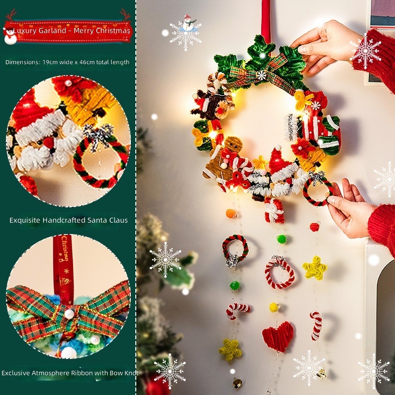 White/Luxury garland diy-merry christmas