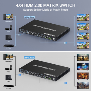 4K 60HZ HDMI Matrix Switch 4x4 4 en 4 Out HDMI 2,0 Matrix Switcher Splitter con SPDIF EDID Extractor IR Control HDCP 2,3 ARC
