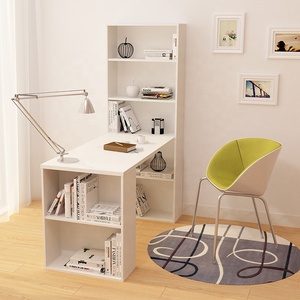 Mesa de estudio con diseño de estantería, mesa de ordenador de madera moderna para el hogar y la sala de estar - Product Image 3