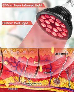 Profesyonel LED kızılötesi terapi lamba E26 54w ile E26/E27 için vücut Spa ve ağrı serbest bırakma ev kullanımı kırmızı ışık tedavisi ışık - Product Image 4