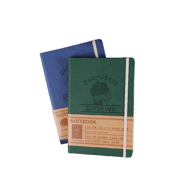 Agenda et cahier de couverture en papier Blue City avec ceinture élastique et taille personnalisée