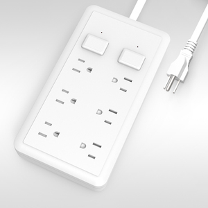 Tira de alimentación de viaje de enchufe de extensión americana con diseño de gancho en la parte posterior 6 salidas de CA Enchufe múltiple - Product Image 2