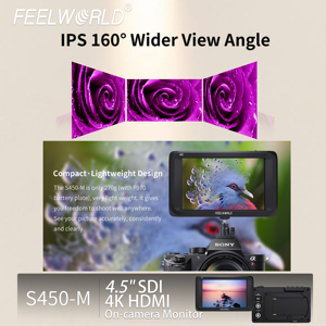 FEELWORLD S450-M <strong>Camera</strong> Monitor 4.5&quot; IPS 3G-SDI &amp; 4K HDMI Input Field Monitor with Battery Plate OEM Logo Custom - Product Image 5