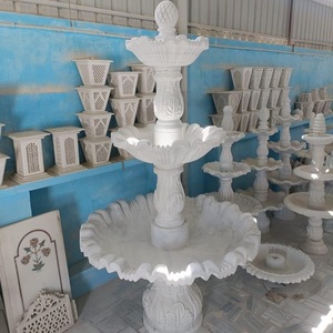 Modern Custom Size White Marble Water Flow Outdoor <strong>Fountain</strong> Stone Decorative <strong>Fountains</strong> Direct From Manufacturer for Villa
