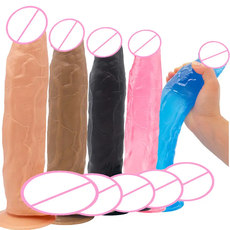 S L Tamanhos Grandes Dildos Realistas para Mulheres Cristal Anal Plug Silicone Penis Artificial Dildo Com Ventosa Sex Tools