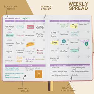 Piano di lavoro a maglia settimanale personalizzato A5 <span class=keywords><strong>Notebook</strong></span> gestione del tempo del piano mensile Budget del libro Planner del taccuino senza pianificatore di <span class=keywords><strong>Date</strong></span>