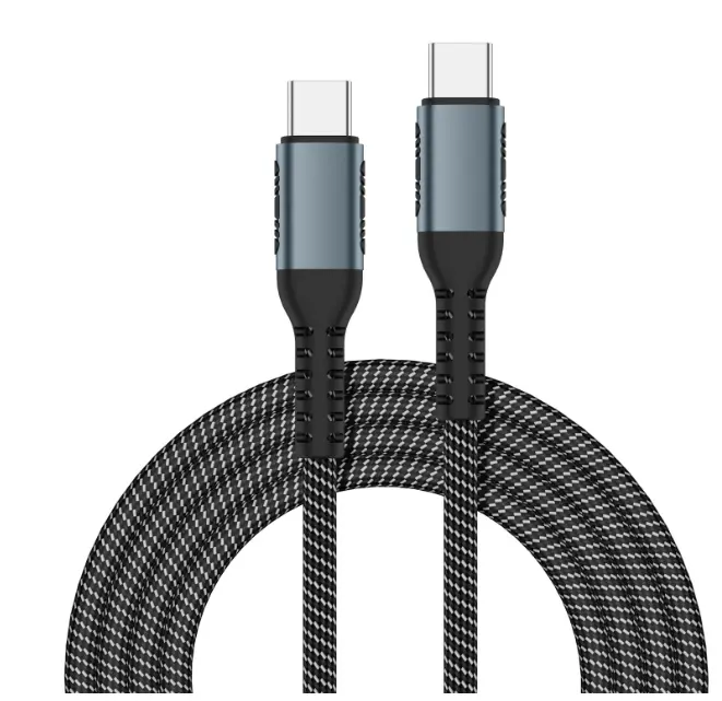 Cable USB tipo C de nailon para Carga rápida, Cable de Carga rápida, PD, 100W, 60w, tipo C a tipo C, venta al por mayor
