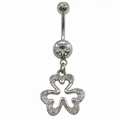 BBR-126 Custom Designer Zodiac surgical steel Navel Clover Belly Button Rings 2021 Body Piercing Jewelry