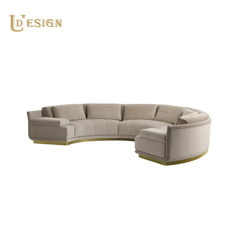 Recién llegado, sofás semicirculares posmodernos, tela de tapicería, canapé de terciopelo, modular circular, seccional, sofá moderno para muebles de Villa