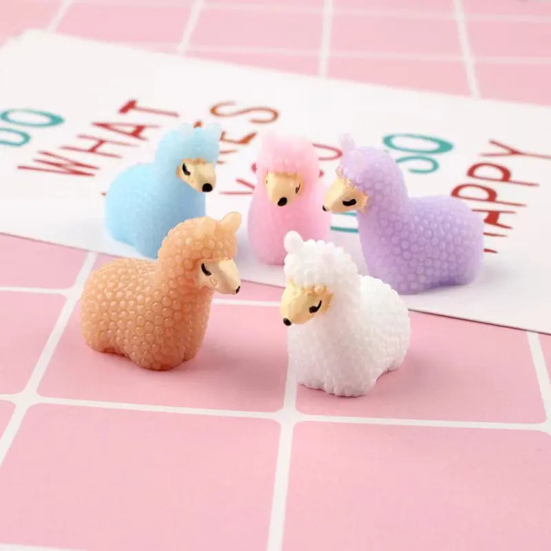 プロモーションギフトブラインドバッグミニチュアラマ羊3D動物のおもちゃ手作りスライムチャーム装飾用ドールハウスおもちゃ