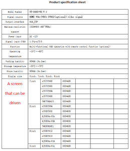 Hd-mi/VGA/CVBS1/CVBS2 (可选) 视频信号输入控制器板，用于7英寸Tft Lcd屏幕，具有800*1280分辨率