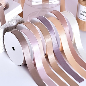 定制品牌标志100% 涤纶双面纯色圆点图案缎带包装罗缎织物 - Product Image 6