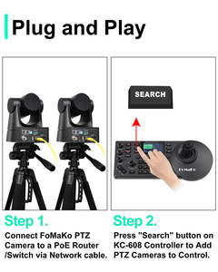 Fomako PTZ 30X รวมกล้อง HDMI 3G-SDI IP PoE HDMI (2ชิ้น) + ตัวควบคุมกล้อง PTZ POE IP - Product Image 2