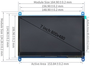 Raspberry Pi 4 7 Zoll 7,0 HD LCD PC Monitor 800 * 480 Kapazitiver Touchscreen für Raspberry Pi 4B / 3B / Zero Jetson Nano Win10