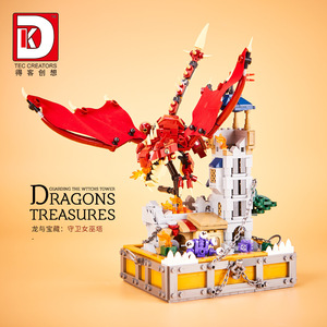 Yüksek kaliteli DK7031 monte 3D modeli MOC Mini tuğla sihirli dünya ejderha ve hazine yapı taşı şekil çocuk için oyuncak hediye - Product Image 3