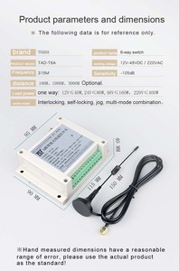 Interruttore a lungo raggio T6A 12V relè 6 canali con telecomando interruttore Wireless 433MHz RF interruttore relè Wireless - Product Image 6