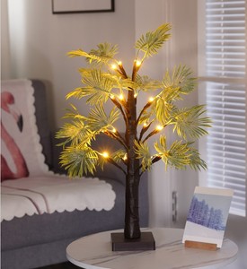 Lámpara de mesa de decoración navideña, palmera con temporizador y USB o lámpara de árbol de bonsái Artificial que funciona con pilas para fiesta de boda en casa - Product Image 3