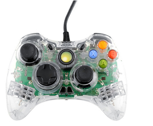 ゲームアクセサリーXbox360USB有線コントローラーゲームパッド用緑色LED透明コントローラー - Product Image 2