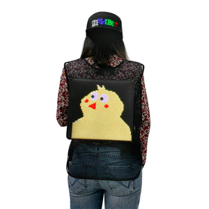 เสื้อกั๊กขนาด64*64พิกเซลกระเป๋าเป้สะพายหลังป้ายสัญลักษณ์รูปฟันสีฟ้าตั้งโปรแกรมได้แบบเต็มจอ LED ป้ายโฆษณากลางแจ้งสัญลักษณ์เสื้อกั๊กสำหรับมนุษย์ - Product Image 1