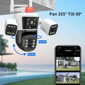 8K 16MP 4 lens 3-Screen 10X optik Zoom IP cctv gözetim kamera wifi renk gece görüş İnsan algılama ağ kamerası - Product Image 6