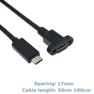 カスタムUsb 2.0タイプC女性ねじパネルマウント480MBPSからUSB a B CマイクロミニB男性ストレートアングルアダプター - Product Image 4