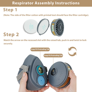 3600 masker <span class=keywords><strong>Gas</strong></span> anti-debu antivirus Anti bau dengan Respirator silikon lingkaran telinga untuk memoles las dan dekorasi - Product Image 6