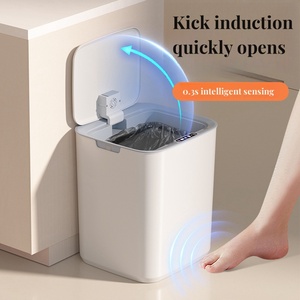 Hogar gran capacidad 20L plástico automático sin contacto inteligente cubo de basura sensor con luz LED - Product Image 3