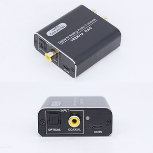 Convertidor DAC de alta resolución Audio analógico a digital de 192kHz/24 bits con USB/Coaxial/óptico, convertidor de señal para oficina en casa. - Product Image 1