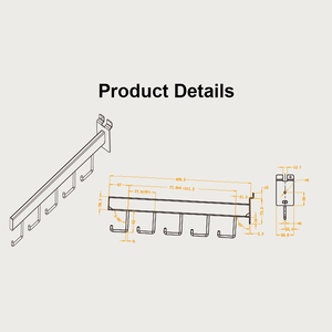 High Quality Steel <strong>Hook</strong> Customized OEM ODM Waterfall 5 <strong>Hooks</strong> for <strong>Wire</strong> Grid: Stylish and Practical <strong>Display</strong> Solution - Product Image 6