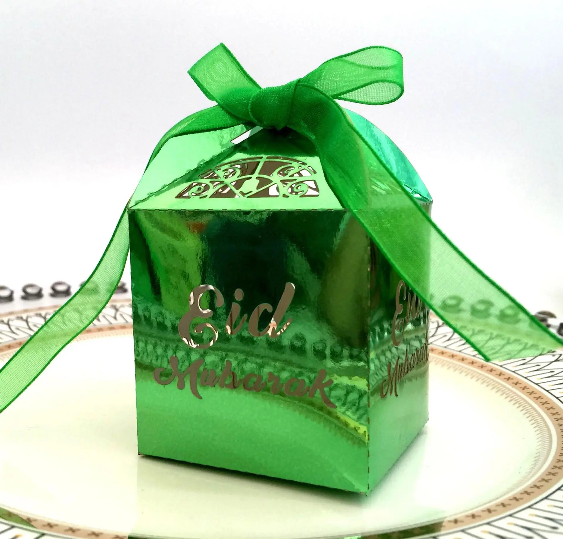 Ramadan Decorations 2022 Eid Decoration Eid Mubarak Laser Cut Paper Gift Box Party Favor Eid Mubarak Ramadan Candy Box