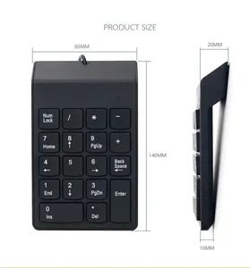 Teclado numérico USB con cable Mini teclado numérico Delgado Teclado digital 18 teclas para computadora portátil PC Notebook de escritorio y más - Product Image 1