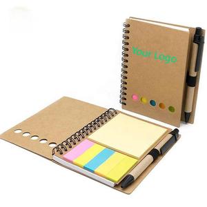 Custom Cheap A5/A6 Promotional Kraft <strong>Notebook</strong> Bulk Blank Loose Leaf <strong>Note</strong> Book with Pen and Sticky <strong>Note</strong> for <strong>Memo</strong> Pads