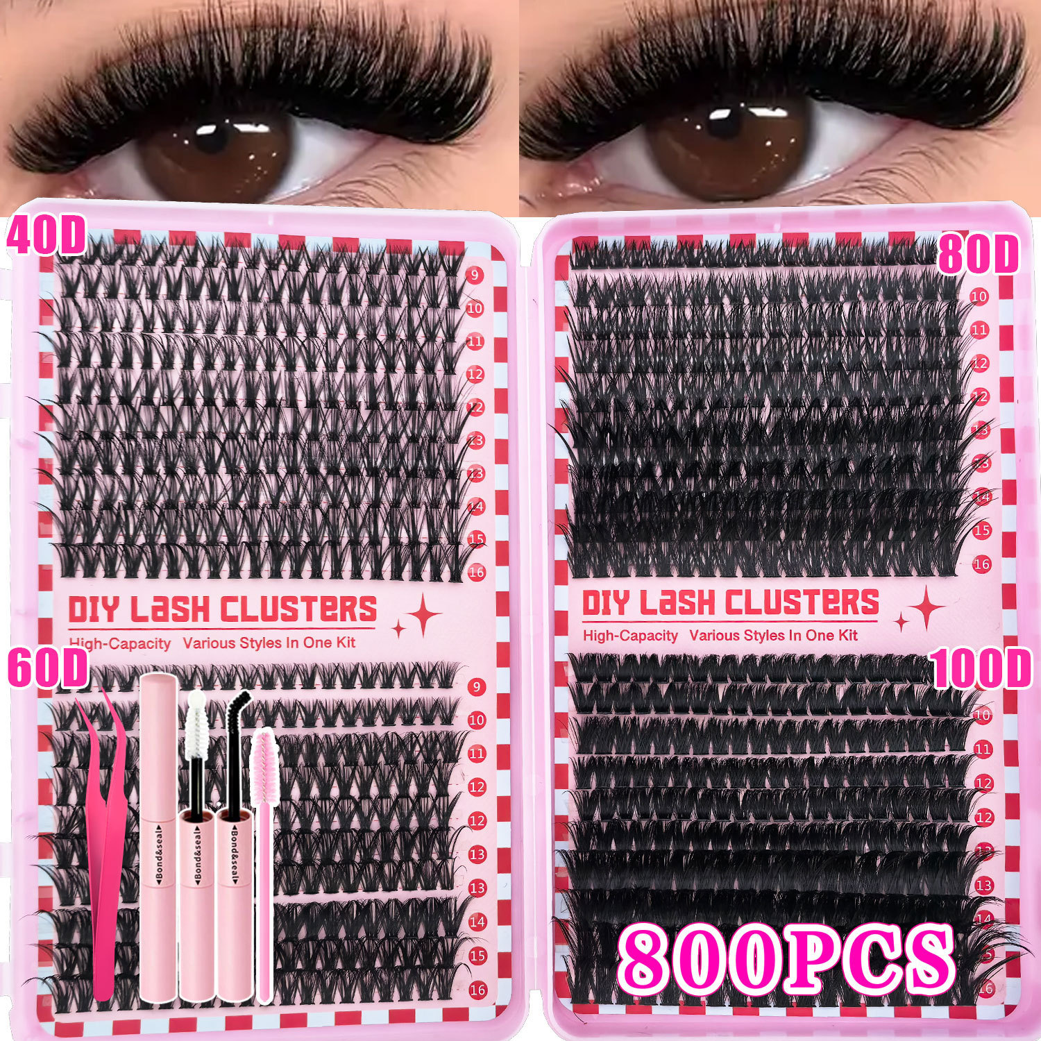 40+60D+80+100d 40 rangées uniquement cils
