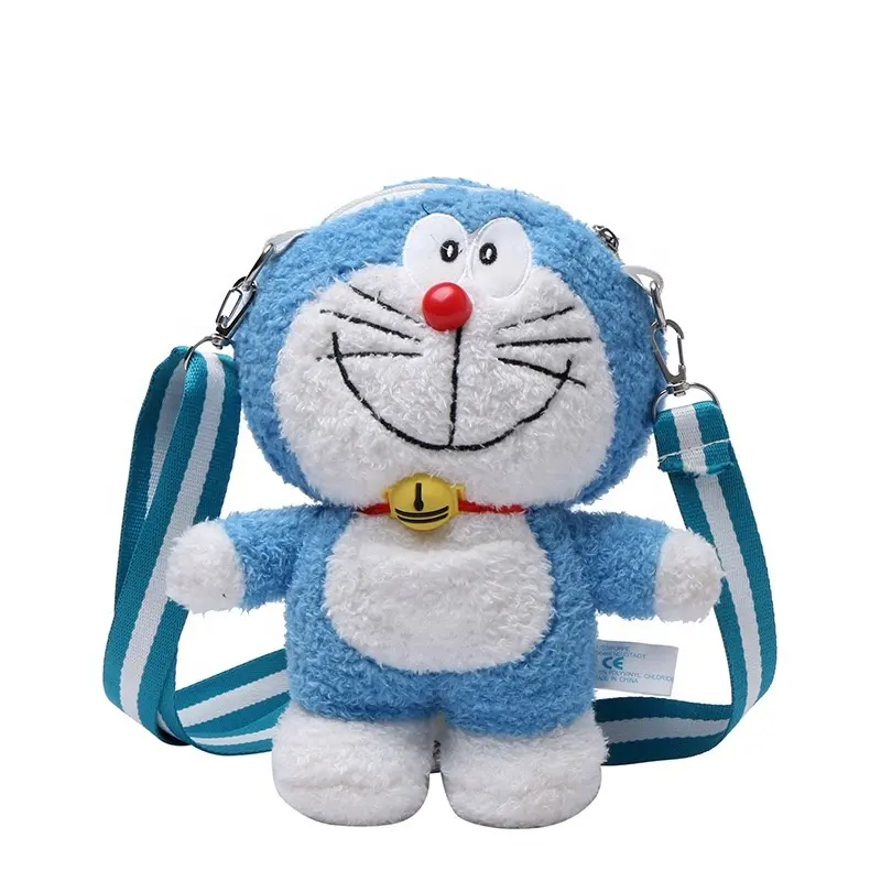 Doraemon borse portafoglio cartone animato carino peluche borse per studenti adorabili