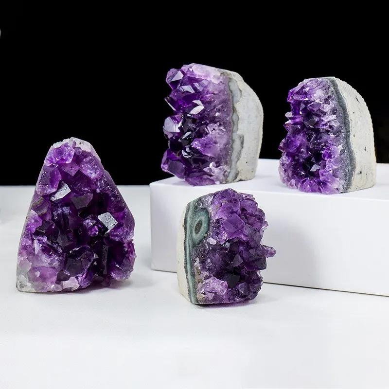 Natural Large Spiritual Reiki Healing Uruguay Purple Quartz Crystal Amethyst Mineral Geode Stone