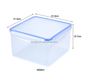 Pronto per la spedizione contenitore in plastica trasparente per alimenti contenitore in plastica per alimenti quadrato da 4 litri con coperchio contenitore per alimenti a iniezione in pp - Product Image 1