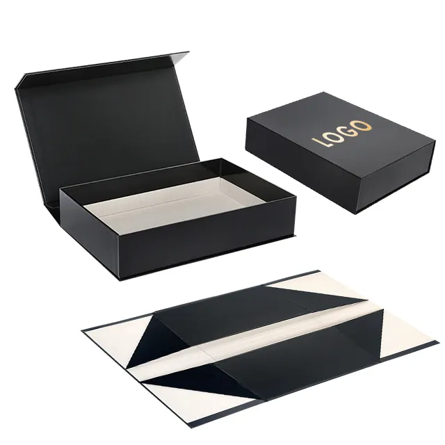 kundenspezifisches logo größe design boxen in buchform mit magnetverschluss lebensmittelverpackung für kleidung faltbare geschenkbox