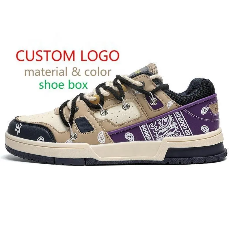 Personalizzazione del Logo scarpe Casual da uomo Sneakers scatola di scarpe personalizzate con LOGO moda personalizzata bassa alta qualità in vera pelle