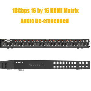 18Gbps 16x16 UHD 4K 60Hz HDR HDMI Matrix Switcher con Down Scaler SPDIF Audio Extractor - Product Image 3