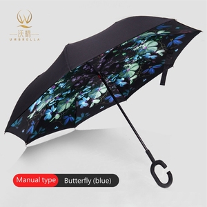 创意防风倒伞双层风口C形手柄雨成人倒伞 - Product Image 6