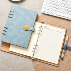 לוגו מותאם אישית דפים מודפסים כריכה קשה דף planner a5 pu עור יומן מפעל כתיבה עסק כתב יומן משרד